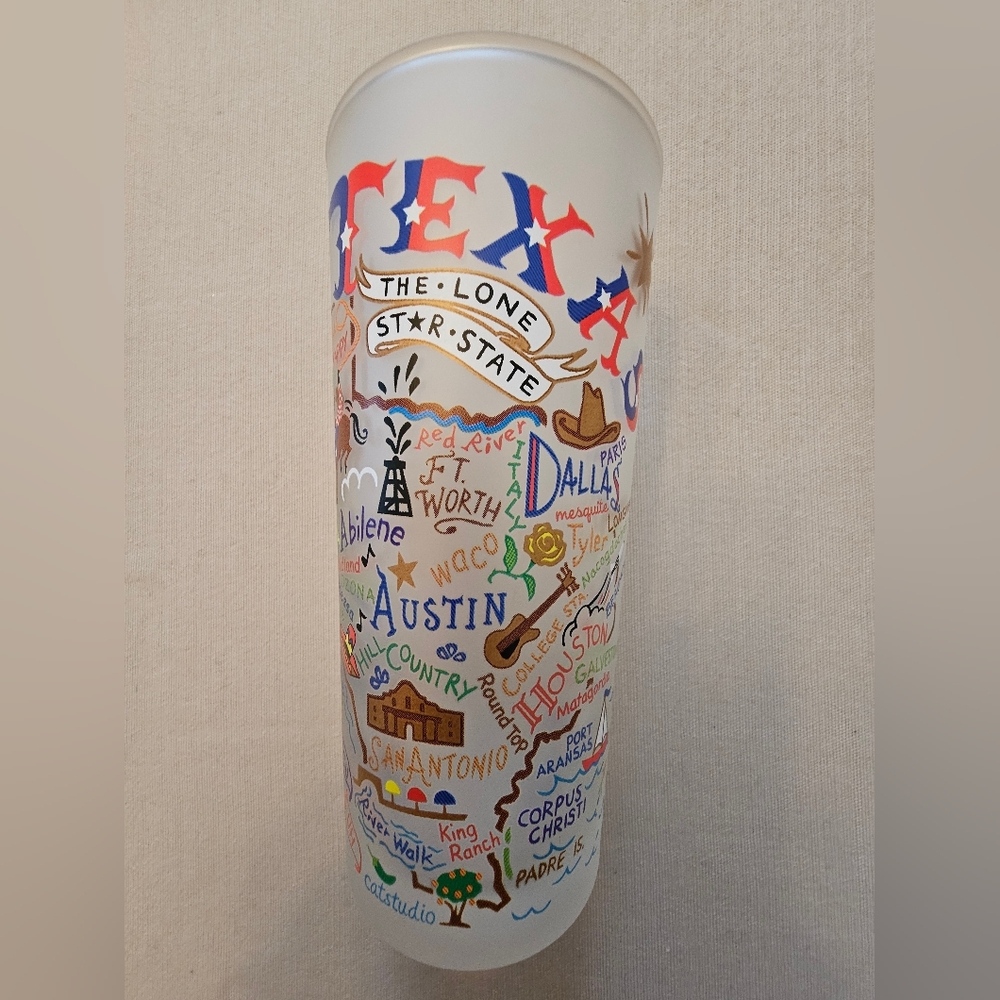 NWT Catstudio Texas Drinking Glass /Tumbler - Picture 2 of 7